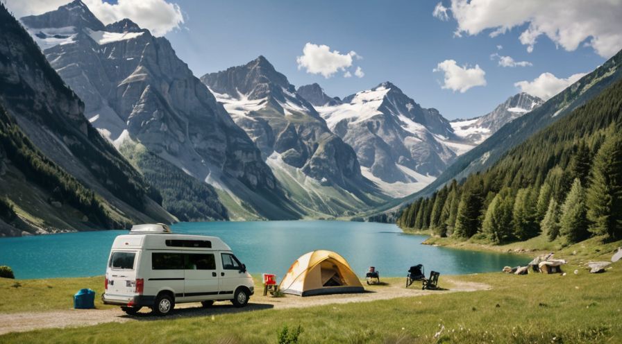 Camping in den Alpen